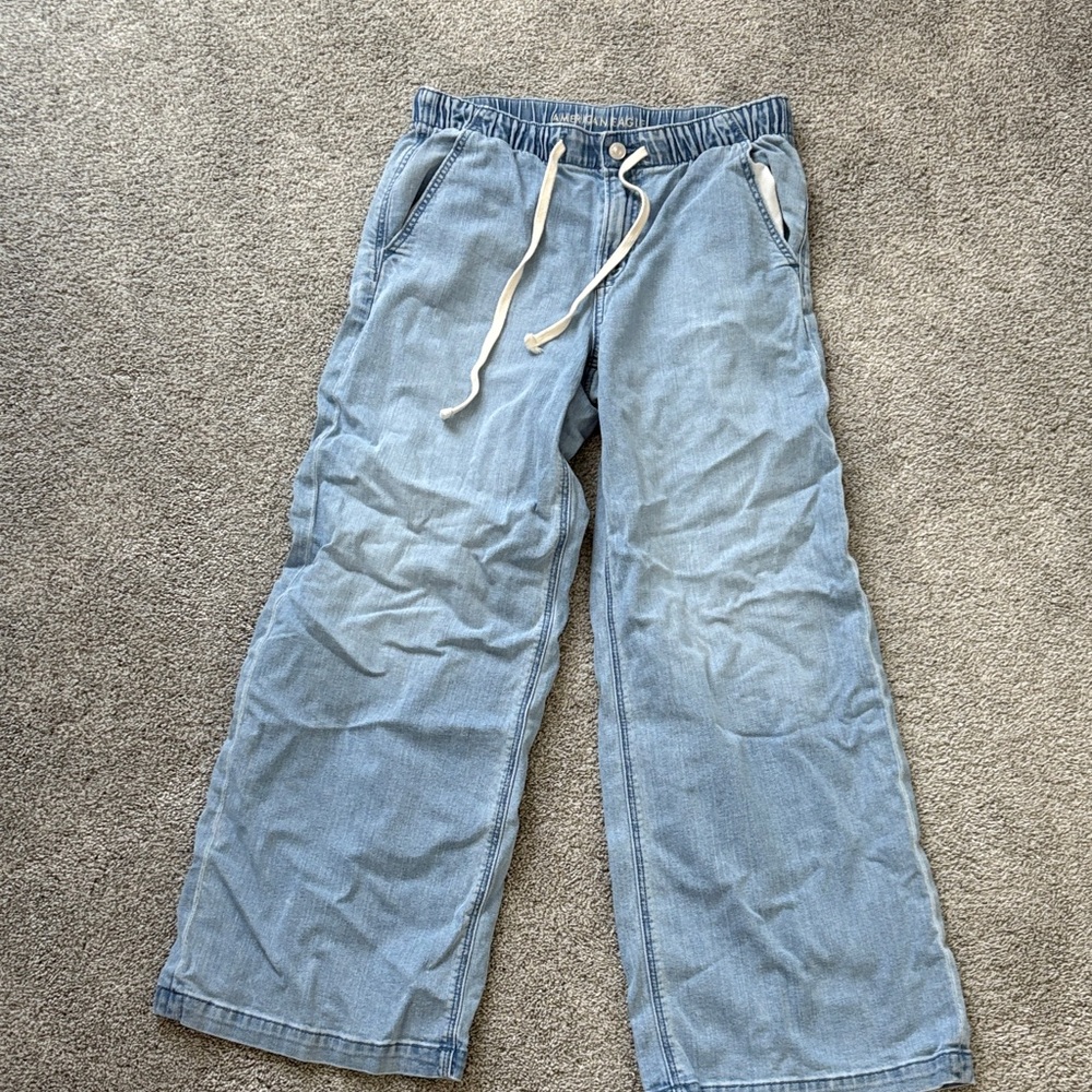 American Eagle Outfitters Light Blue Wide Leg Pants